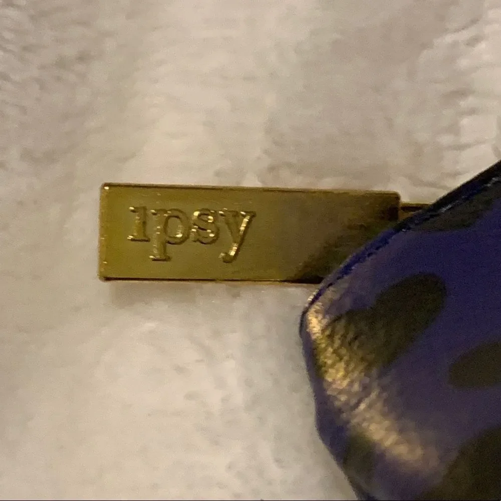 Ipsy 2 bags, Purple With Black Hearts and Constellation Blue With Gold Stars